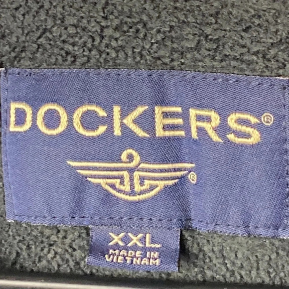 DOCKERS MENS SIZE XXL BLACK-JACKET FLEECE LINED  ZIP SNAP FRONT CLOSURE - Picture 9 of 15